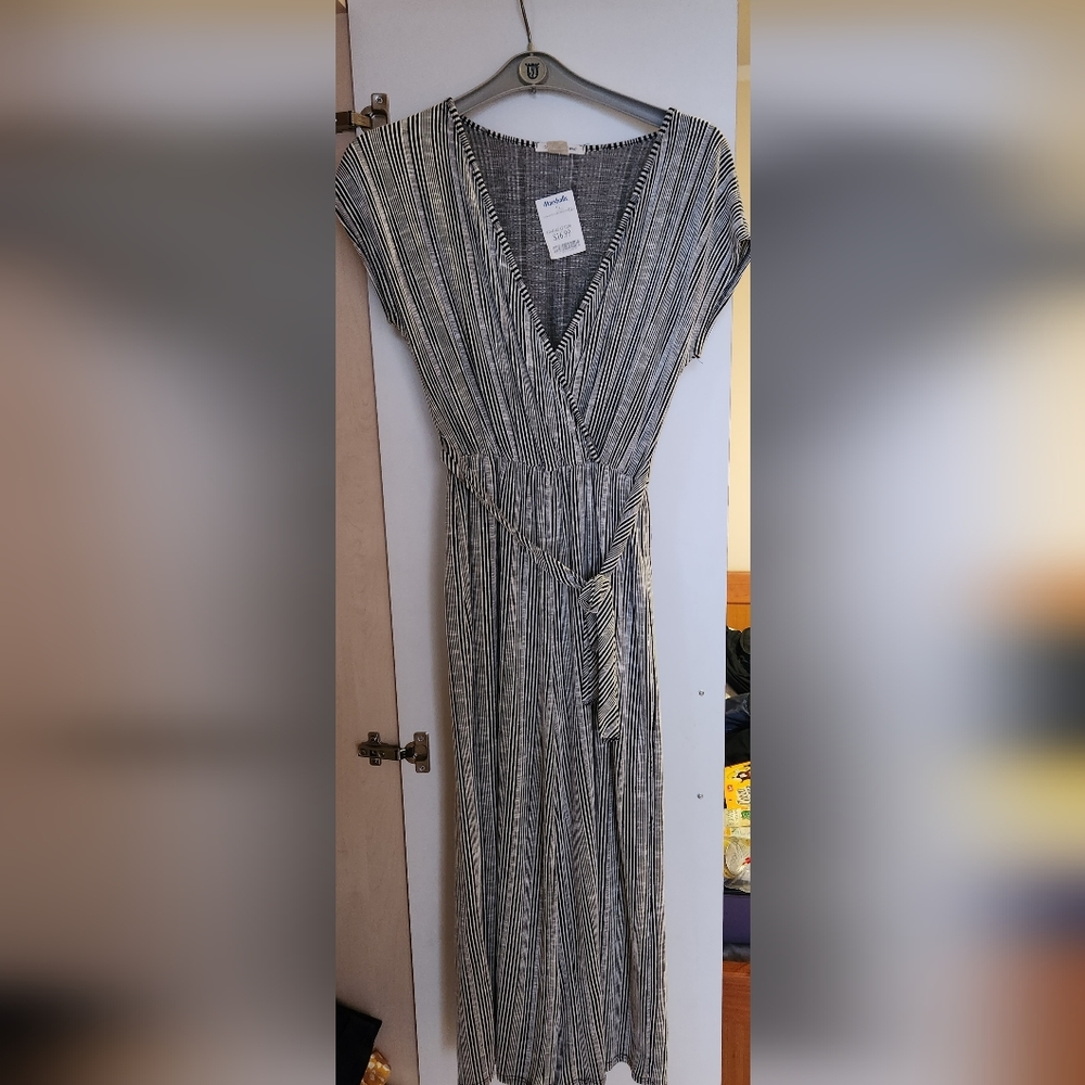Striped Jumpsuit with Tie - NWT